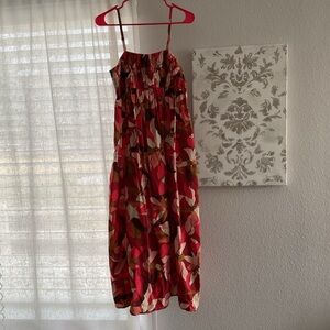 a new day Pink and Red Floral Maxi Sundress